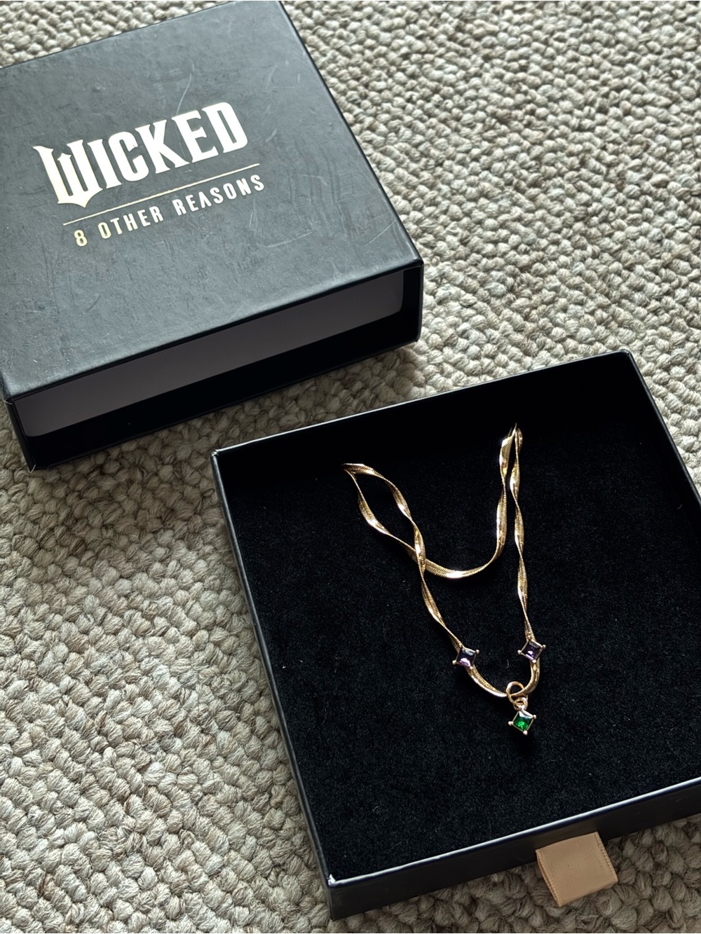 8 Other Reasons X Wicked Elphaba Set 18k Gold Plated Crystal Snake Chain